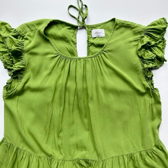 ARITZIA Wilfred green Sidonie Dress tiered mini size xs - Picture 7 of 8